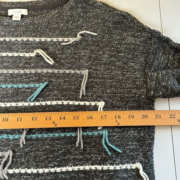 J Jill Sweater Womens Extra Small Gray PureJill Embroidered Knit Boho Artsy Wool - Picture 11 of 14